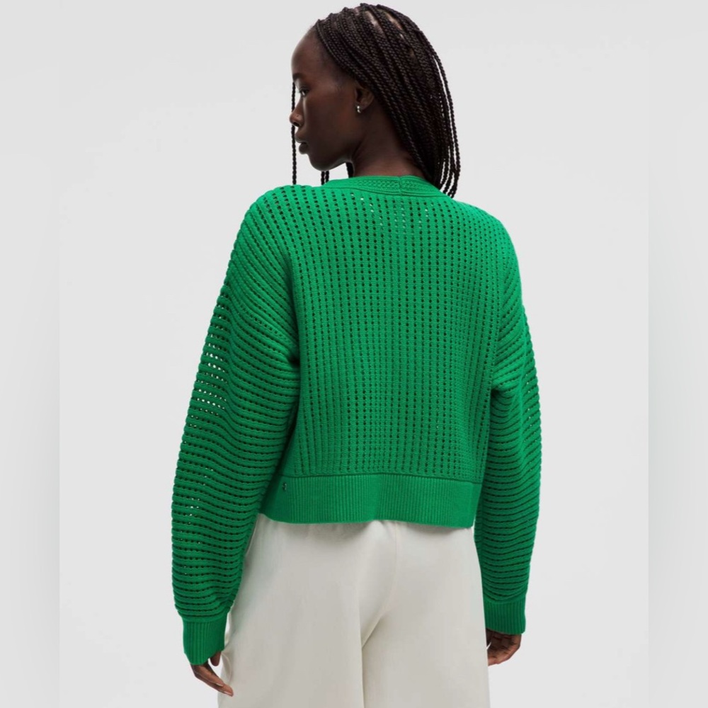 Lululemon Cotton Crochet Mesh Relaxed-Fit Cardigan - Picture 2 of 10